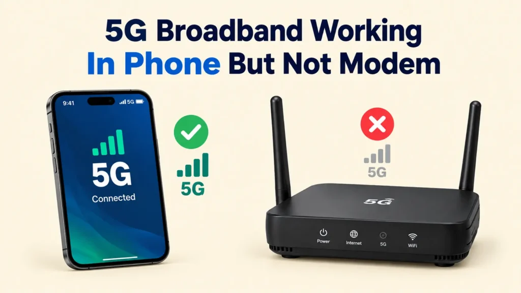 5g Broadband Working In Phone But Not Modem